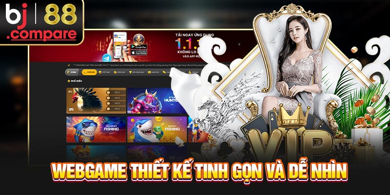 Webgame thiết kế tinh gọn và dễ nhìn